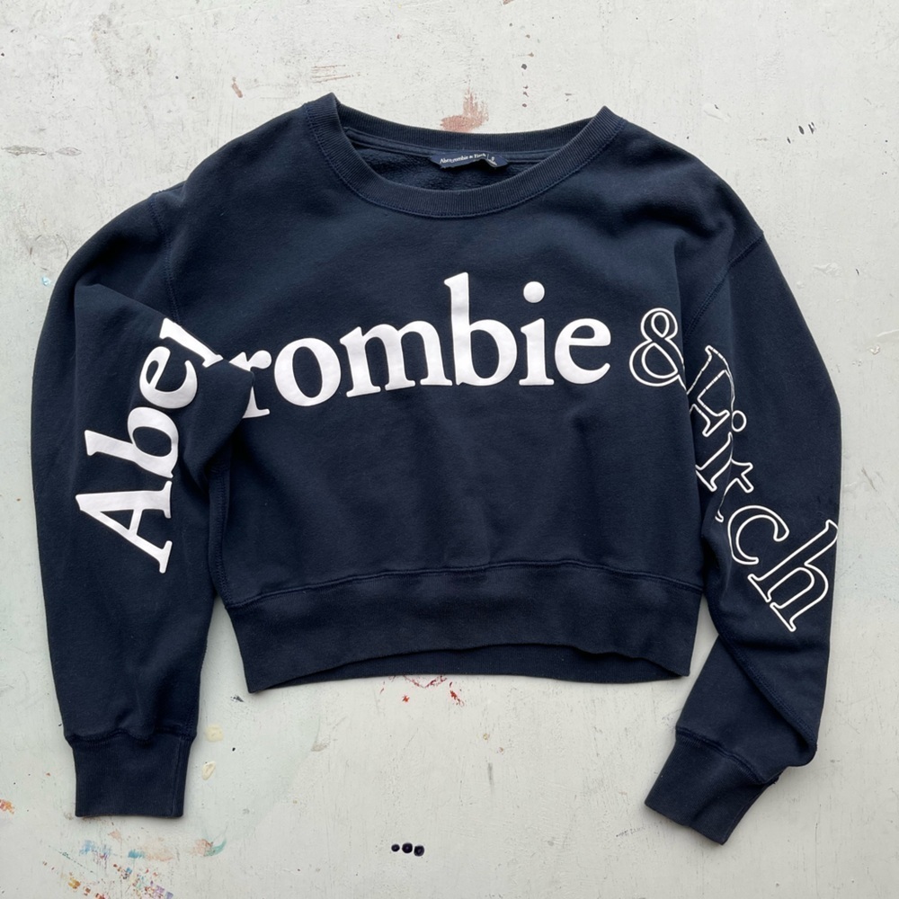 Abercrombie & Fitch Navy Sweatshirt with White Logo